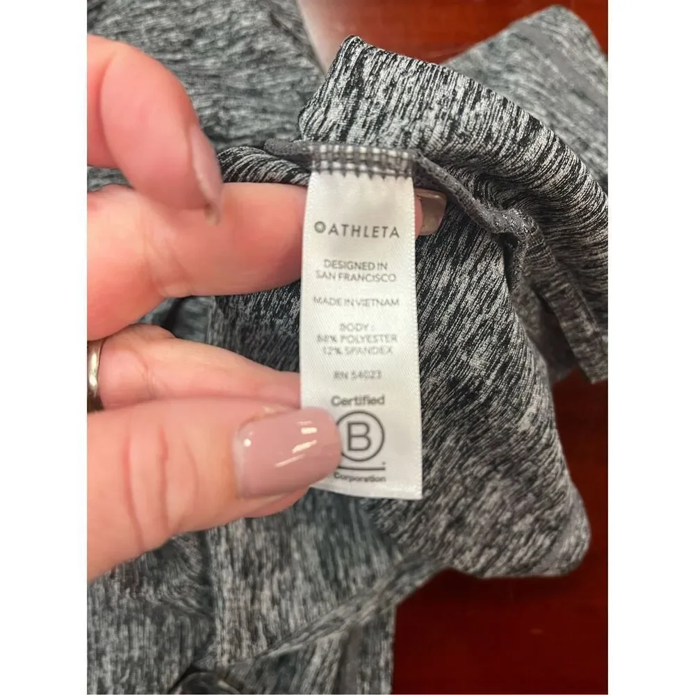 Athleta Gray Space Dye Uptempo Cropped Thump Hole Hoodie sz S NWOT